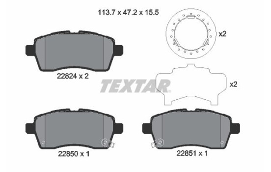 Kit de plaquettes de frein, frein à disque 2282401 Textar