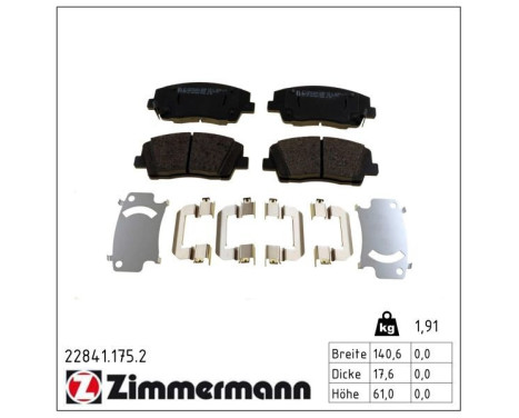 Kit de plaquettes de frein, frein à disque 22841.175.2 Zimmermann