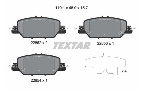 Kit de plaquettes de frein, frein à disque 2285201 Textar