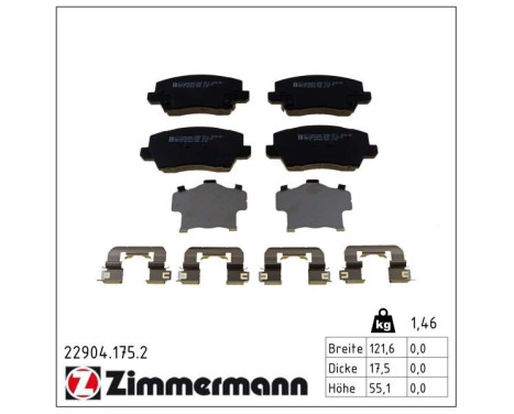 Kit de plaquettes de frein, frein à disque 22904.175.2 Zimmermann