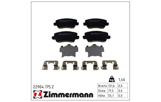 Kit de plaquettes de frein, frein à disque 22904.175.2 Zimmermann