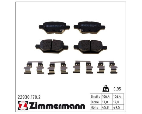 Kit de plaquettes de frein, frein à disque 22930.170.2 Zimmermann