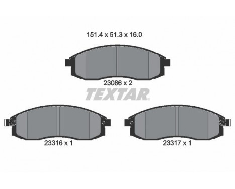 Kit de plaquettes de frein, frein à disque 2308602 Textar