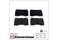Kit de plaquettes de frein, frein à disque 23092.155.1 Zimmermann