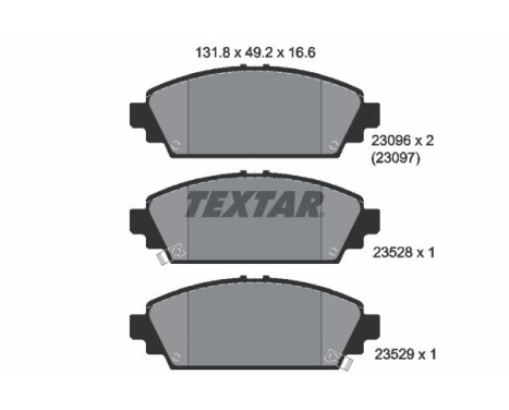 Kit de plaquettes de frein, frein à disque 2309601 Textar