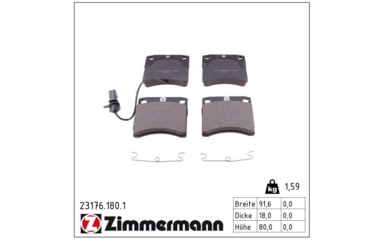 Kit de plaquettes de frein, frein à disque 23176.180.1 Zimmermann
