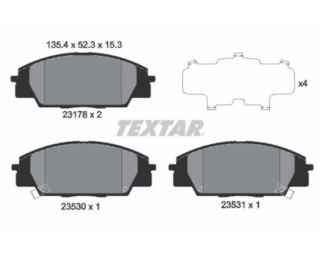 Kit de plaquettes de frein, frein à disque 2317801 Textar