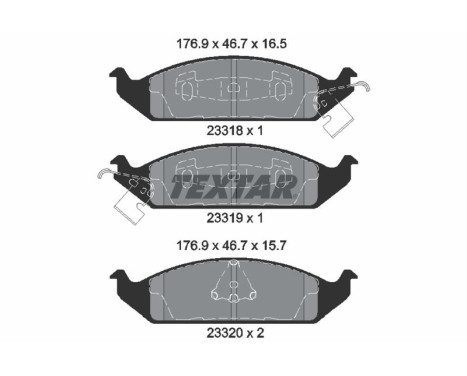 Kit de plaquettes de frein, frein à disque 2331801 Textar