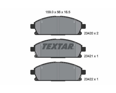 Kit de plaquettes de frein, frein à disque 2342001 Textar