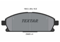 Kit de plaquettes de frein, frein à disque 2342004 Textar