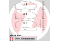 Kit de plaquettes de frein, frein à disque 23484.170.1 Zimmermann