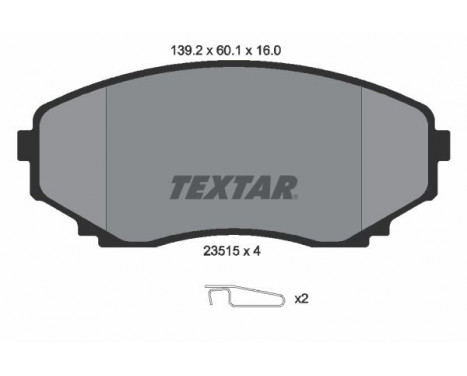 Kit de plaquettes de frein, frein à disque 2351501 Textar