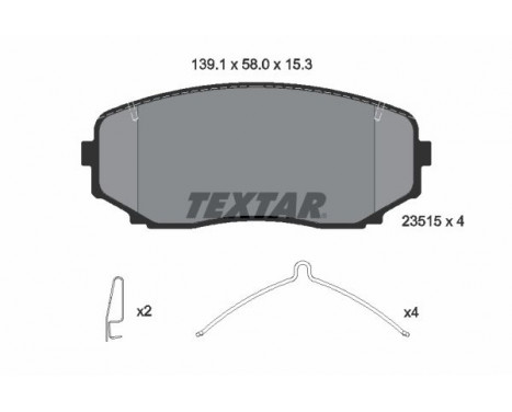 Kit de plaquettes de frein, frein à disque 2351505 Textar