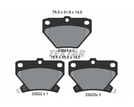 Kit de plaquettes de frein, frein à disque 2352101 Textar