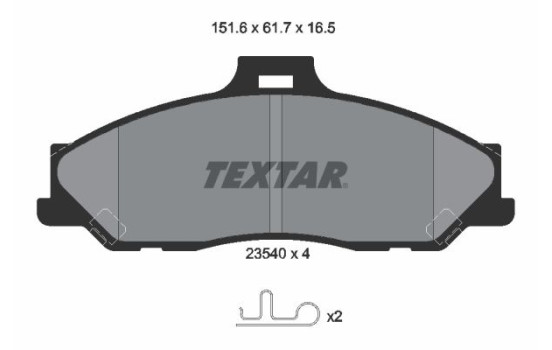 Kit de plaquettes de frein, frein à disque 2354001 Textar