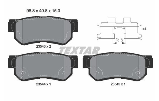 Kit de plaquettes de frein, frein à disque 2354301 Textar