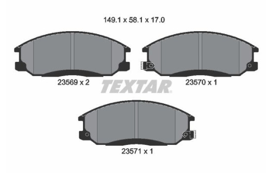 Kit de plaquettes de frein, frein à disque 2356901 Textar