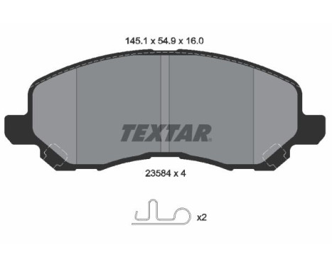 Kit de plaquettes de frein, frein à disque 2358403 Textar