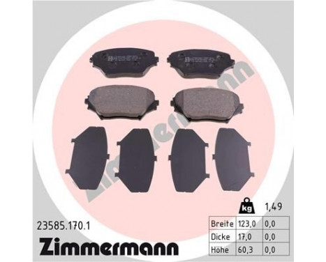 Kit de plaquettes de frein, frein à disque 23585.170.1 Zimmermann