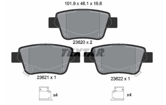 Kit de plaquettes de frein, frein à disque 2362002 Textar