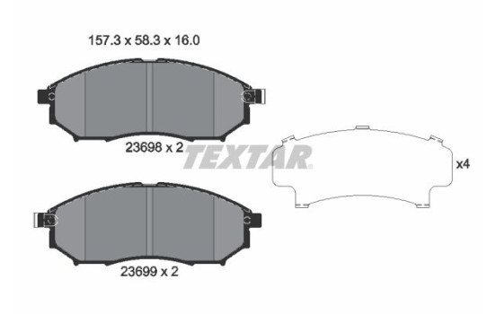 Kit de plaquettes de frein, frein à disque 2369801 Textar