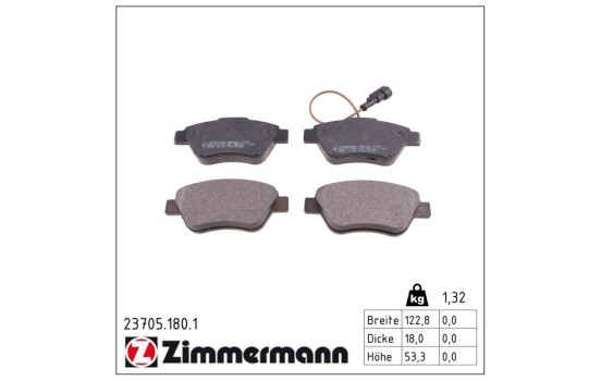 Kit de plaquettes de frein, frein à disque 23705.180.1 Zimmermann, Image 3