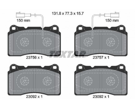 Kit de plaquettes de frein, frein à disque 2375601 Textar