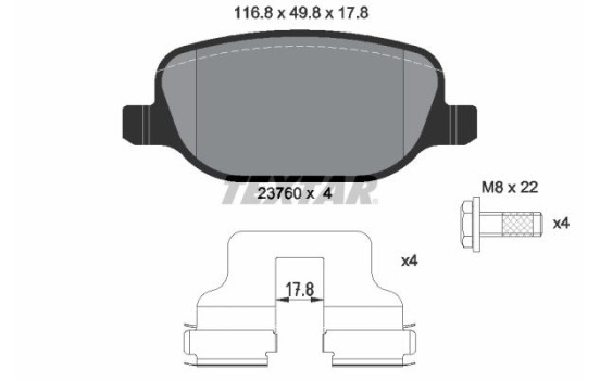 Kit de plaquettes de frein, frein à disque 2376002 Textar