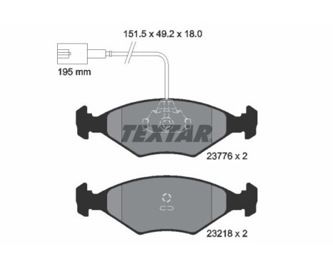 Kit de plaquettes de frein, frein à disque 2377601 Textar