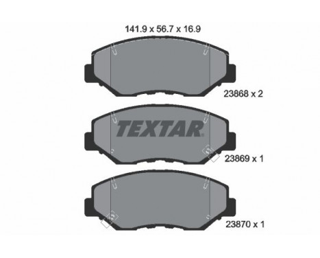 Kit de plaquettes de frein, frein à disque 2386801 Textar