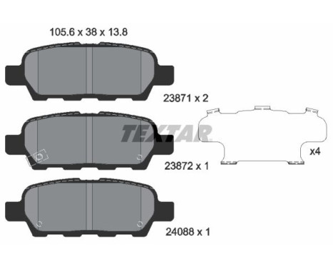 Kit de plaquettes de frein, frein à disque 2387101 Textar
