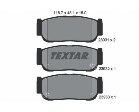 Kit de plaquettes de frein, frein à disque 2393101 Textar