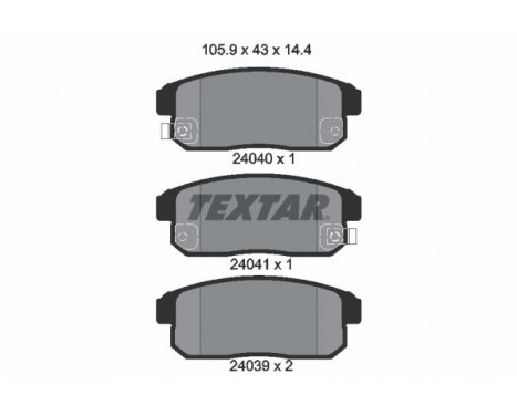 Kit de plaquettes de frein, frein à disque 2404001 Textar