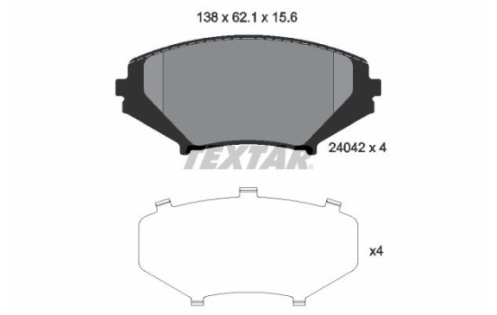 Kit de plaquettes de frein, frein à disque 2404201 Textar