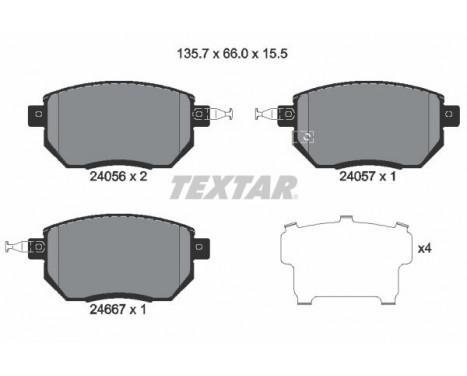 Kit de plaquettes de frein, frein à disque 2405601 Textar