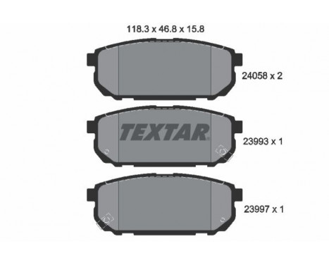 Kit de plaquettes de frein, frein à disque 2405801 Textar
