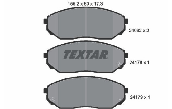 Kit de plaquettes de frein, frein à disque 2409201 Textar
