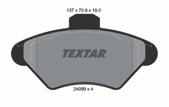 Kit de plaquettes de frein, frein à disque 2409901 Textar, Image 2