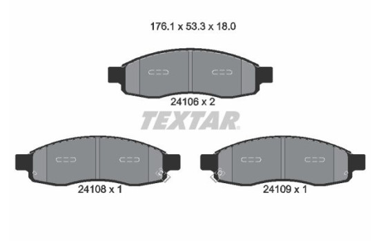 Kit de plaquettes de frein, frein à disque 2410601 Textar