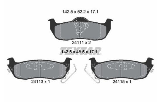 Kit de plaquettes de frein, frein à disque 2411102 Textar