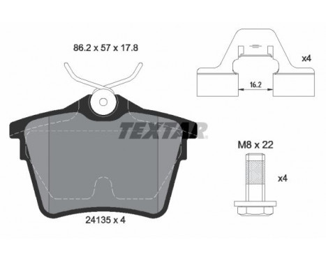 Kit de plaquettes de frein, frein à disque 2413501 Textar