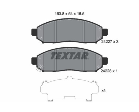 Kit de plaquettes de frein, frein à disque 2422701 Textar