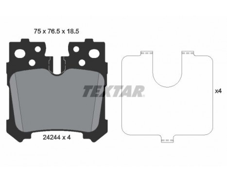 Kit de plaquettes de frein, frein à disque 2424401 Textar