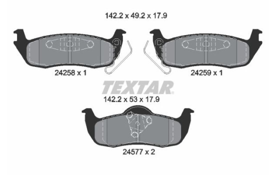 Kit de plaquettes de frein, frein à disque 2425801 Textar
