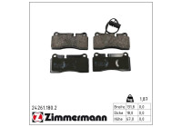 Kit de plaquettes de frein, frein à disque 24261.180.2 Zimmermann
