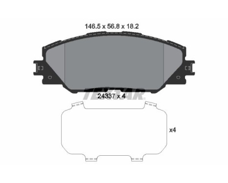 Kit de plaquettes de frein, frein à disque 2433701 Textar