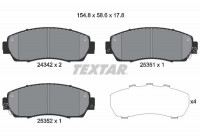 Kit de plaquettes de frein, frein à disque 2434201 Textar