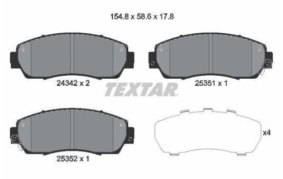 Kit de plaquettes de frein, frein à disque 2434201 Textar