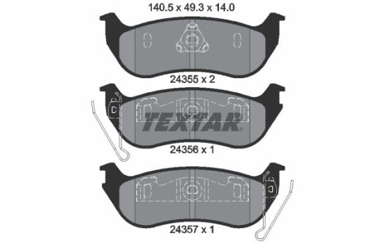 Kit de plaquettes de frein, frein à disque 2435501 Textar