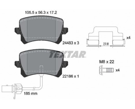 Kit de plaquettes de frein, frein à disque 2448307 Textar